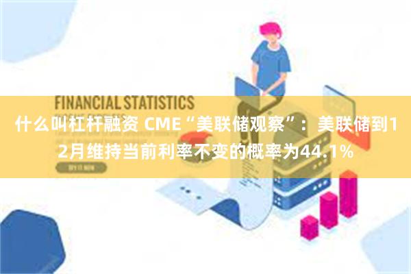 什么叫杠杆融资 CME“美联储观察”：美联储到12月维持当前利率不变的概率为44.1%