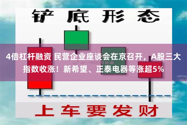 4倍杠杆融资 民营企业座谈会在京召开，A股三大指数收涨！新希望、正泰电器等涨超5%