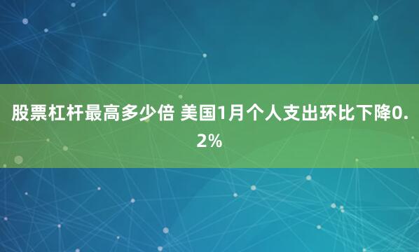 股票杠杆最高多少倍 美国1月个人支出环比下降0.2%